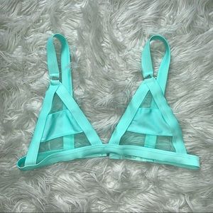 🧜🏼‍♀️ Light teal mesh triangle bikini top M